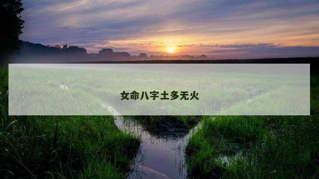 女命八字土多无火