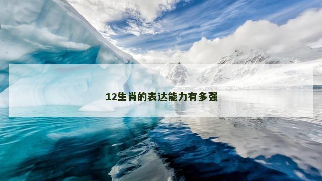 12生肖的表达能力有多强