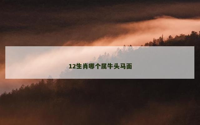 12生肖哪个属牛头马面