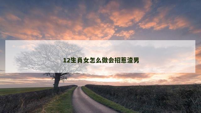 12生肖女怎么做会招惹渣男