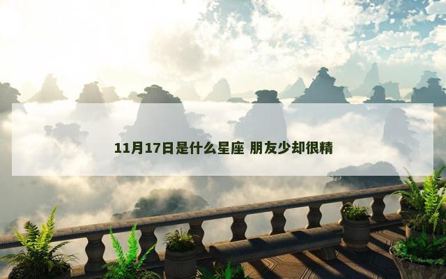 11月17日是什么星座 朋友少却很精