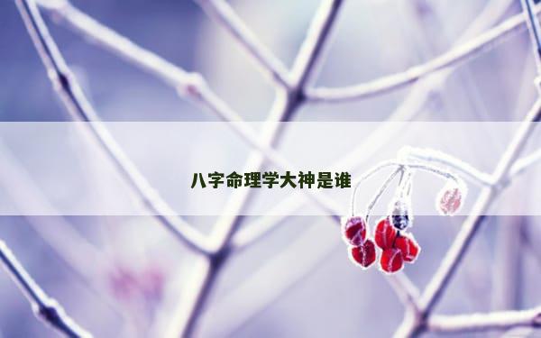 八字命理学大神是谁