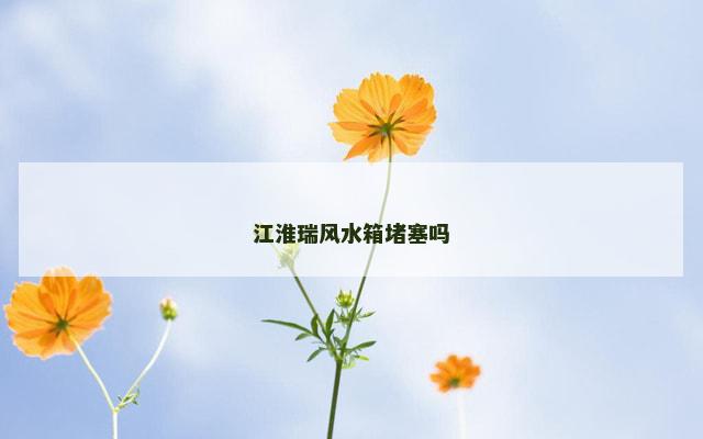 江淮瑞风水箱堵塞吗