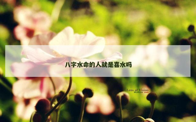 八字水命的人就是喜水吗