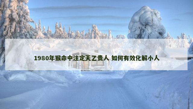 1980年猴命中注定天乙贵人 如何有效化解小人