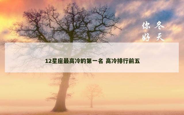 12星座最高冷的第一名 高冷排行前五