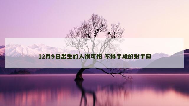 12月9日出生的人很可怕 不择手段的射手座