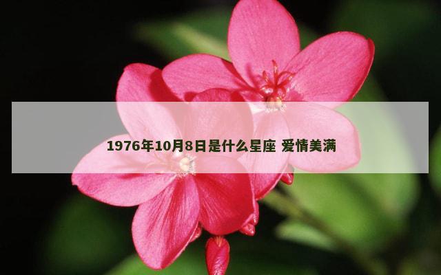 1976年10月8日是什么星座 爱情美满