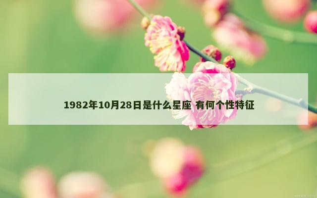 1982年10月28日是什么星座 有何个性特征