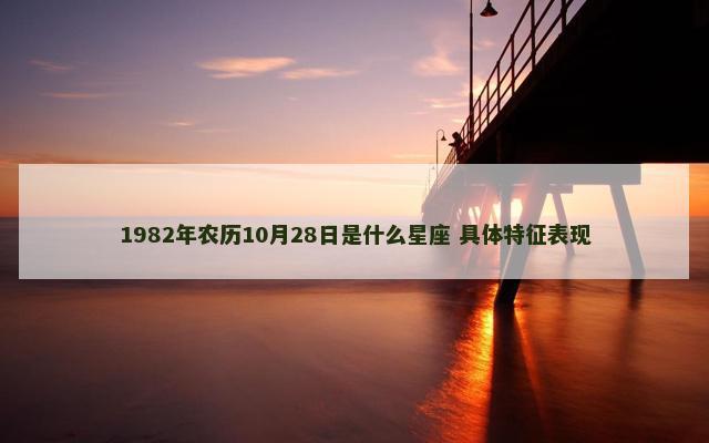 1982年农历10月28日是什么星座 具体特征表现
