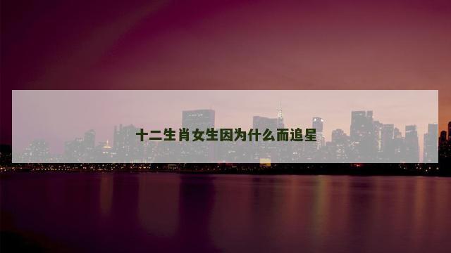 十二生肖女生因为什么而追星