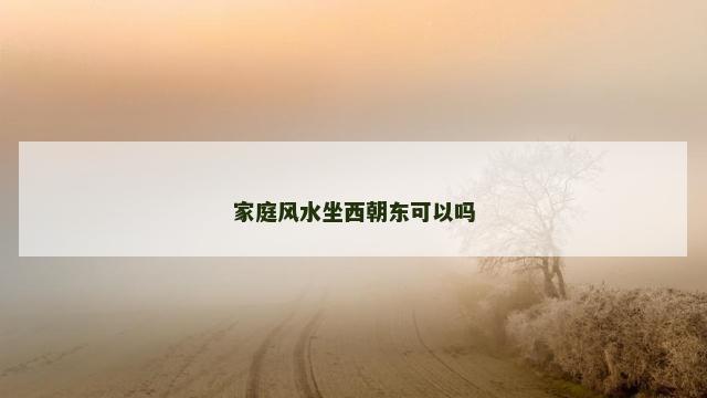家庭风水坐西朝东可以吗