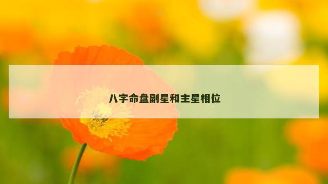 八字命盘副星和主星相位