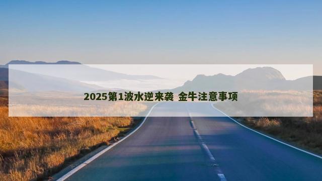 2025第1波水逆来袭 金牛注意事项