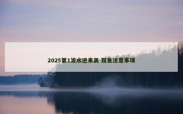 2025第1波水逆来袭 双鱼注意事项