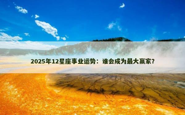 2025年12星座事业运势：谁会成为最大赢家？
