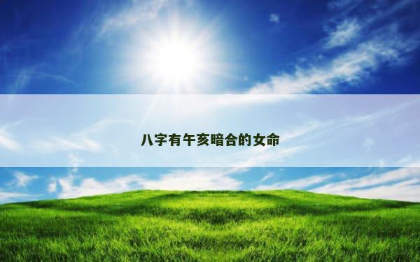 八字有午亥暗合的女命