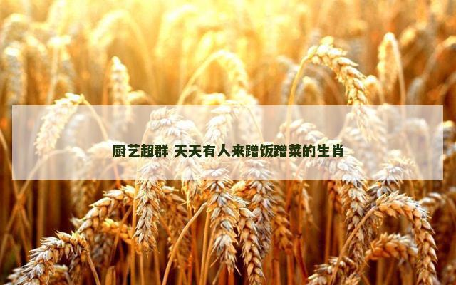厨艺超群 天天有人来蹭饭蹭菜的生肖