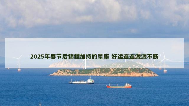 2025年春节后锦鲤加持的星座 好运连连源源不断
