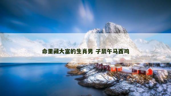 命里藏大富的生肖男 子鼠午马酉鸡