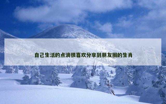 自己生活的点滴很喜欢分享到朋友圈的生肖