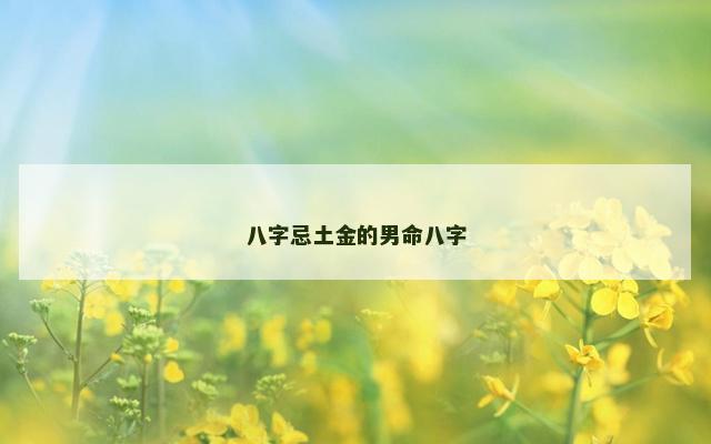 八字忌土金的男命八字