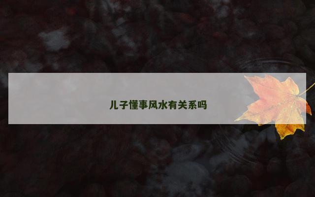 儿子懂事风水有关系吗