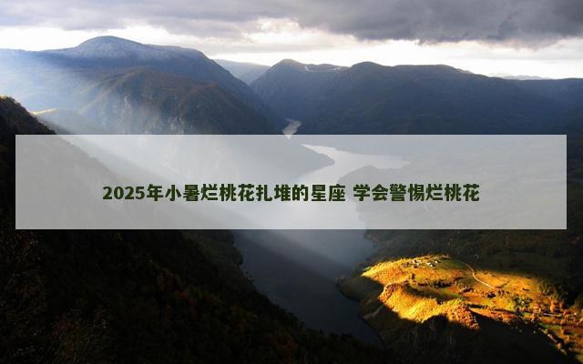 2025年小暑烂桃花扎堆的星座 学会警惕烂桃花