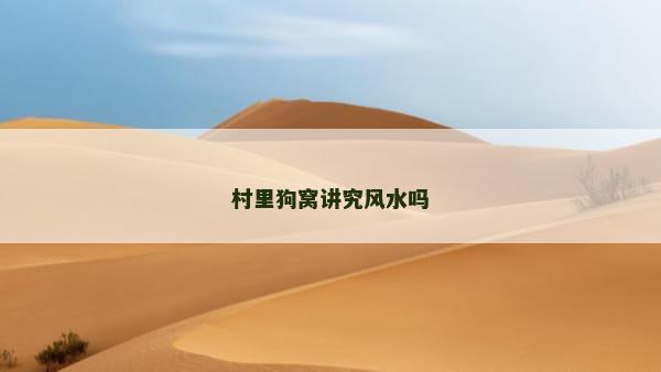 村里狗窝讲究风水吗