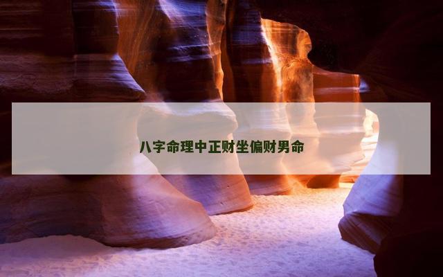 八字命理中正财坐偏财男命