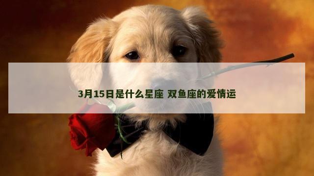 3月15日是什么星座 双鱼座的爱情运
