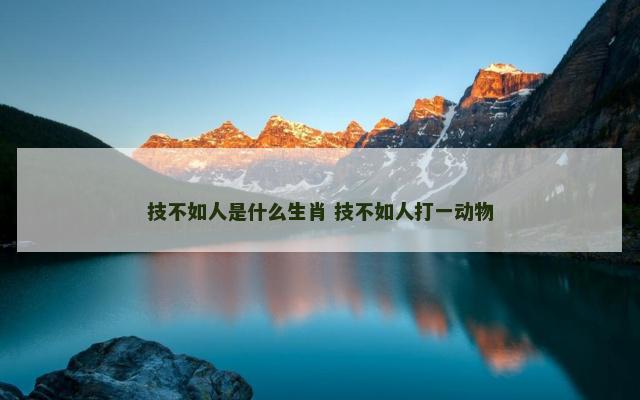 技不如人是什么生肖 技不如人打一动物