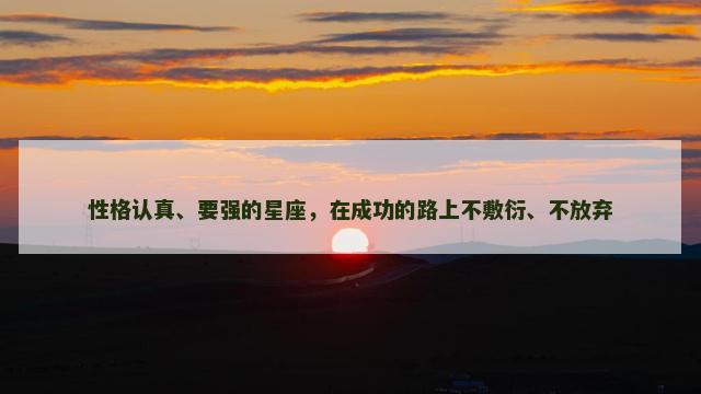 性格认真、要强的星座，在成功的路上不敷衍、不放弃