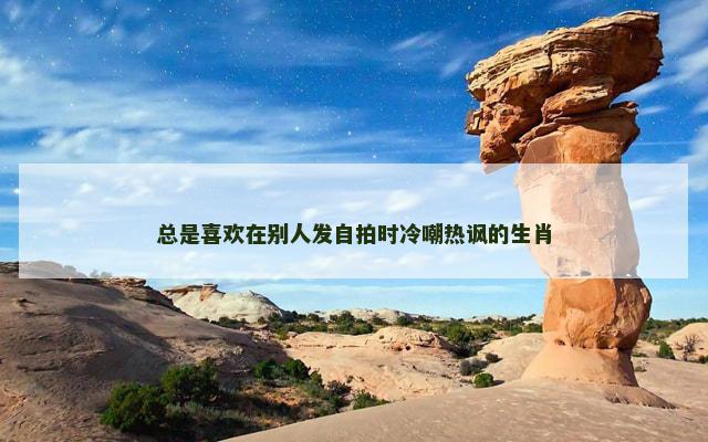 总是喜欢在别人发自拍时冷嘲热讽的生肖