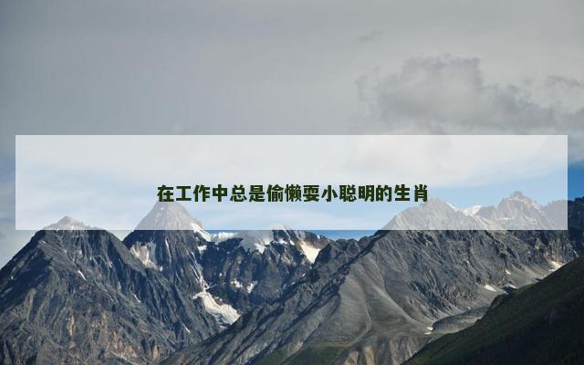 在工作中总是偷懒耍小聪明的生肖