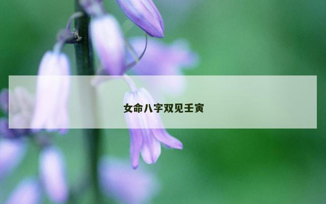 女命八字双见壬寅