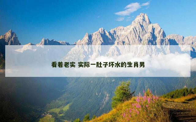 看着老实 实际一肚子坏水的生肖男