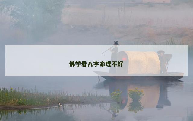 佛学看八字命理不好