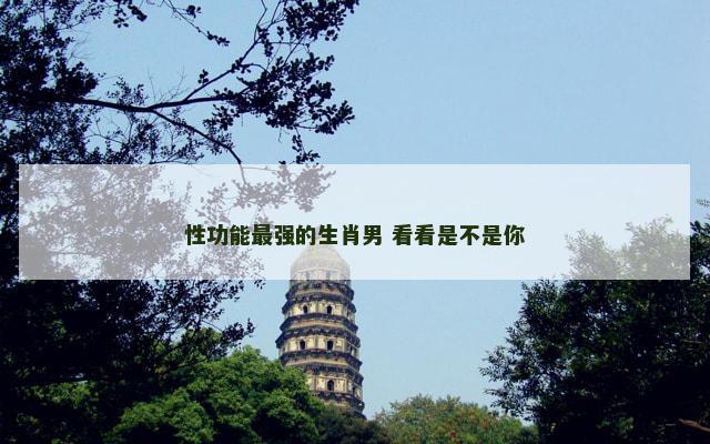 性功能最强的生肖男 看看是不是你