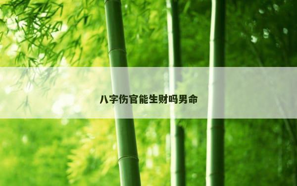 八字伤官能生财吗男命