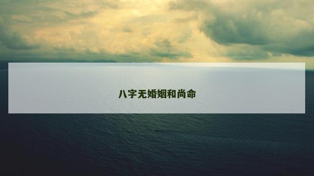 八字无婚姻和尚命