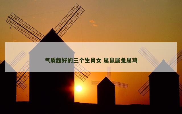 气质超好的三个生肖女 属鼠属兔属鸡