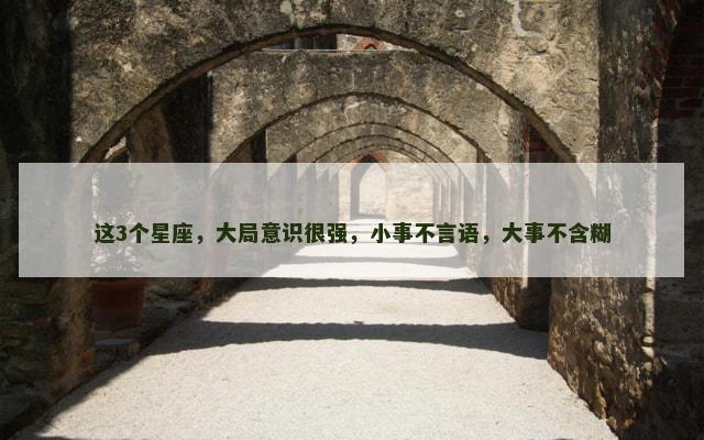 这3个星座，大局意识很强，小事不言语，大事不含糊
