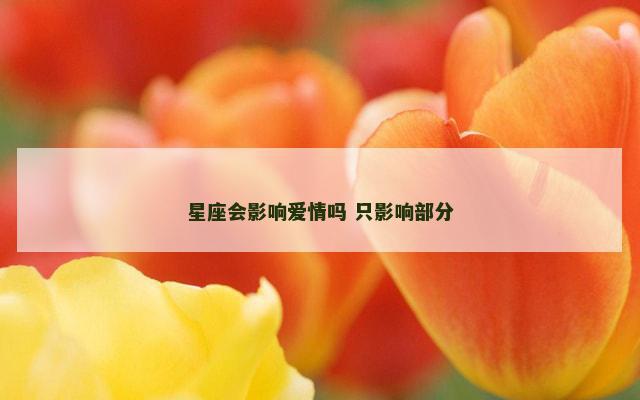 星座会影响爱情吗 只影响部分