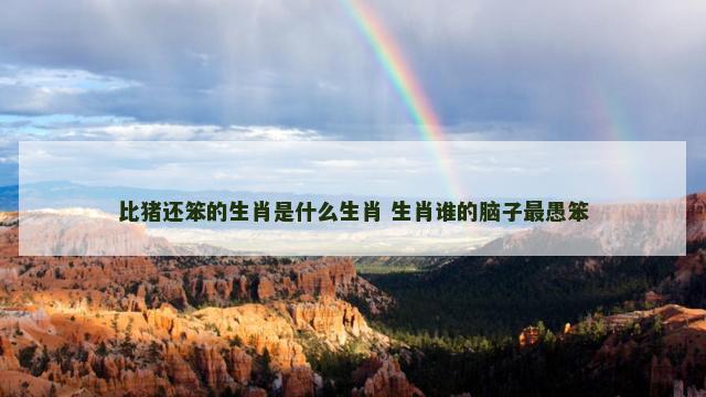 比猪还笨的生肖是什么生肖 生肖谁的脑子最愚笨