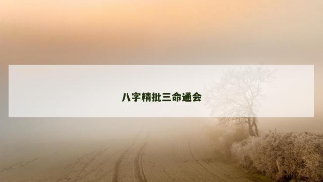 八字精批三命通会