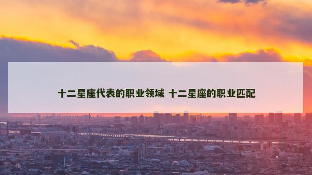 十二星座代表的职业领域 十二星座的职业匹配