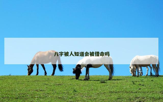 八字被人知道会被借命吗
