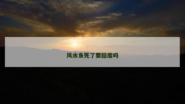 风水鱼死了要超度吗