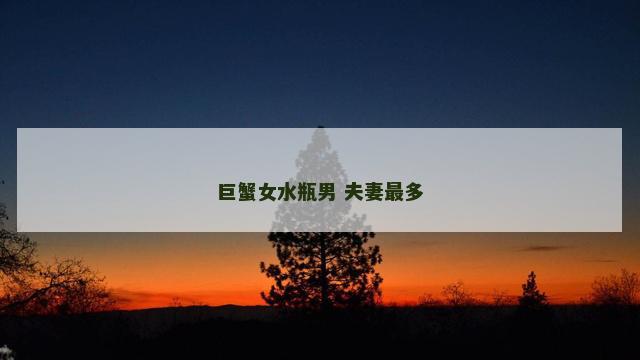 巨蟹女水瓶男 夫妻最多